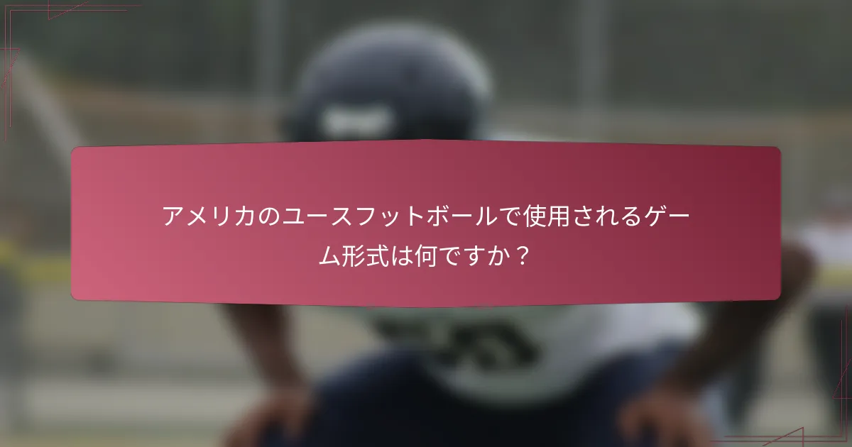 アメリカのユースフットボールで使用されるゲーム形式は何ですか？