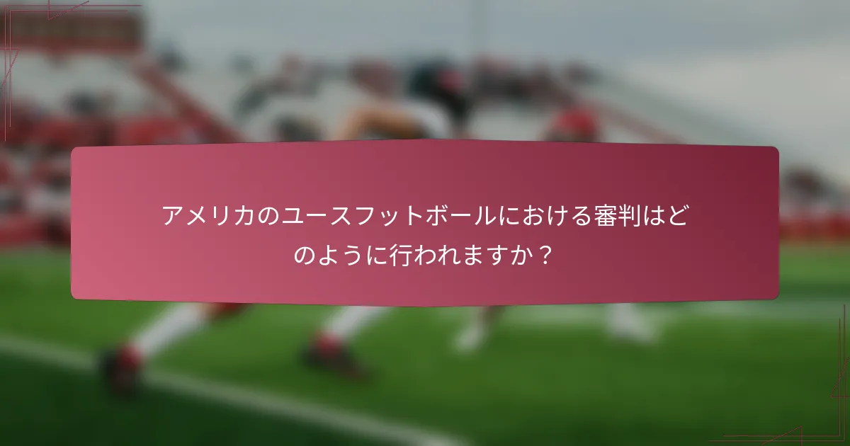 アメリカのユースフットボールにおける審判はどのように行われますか？