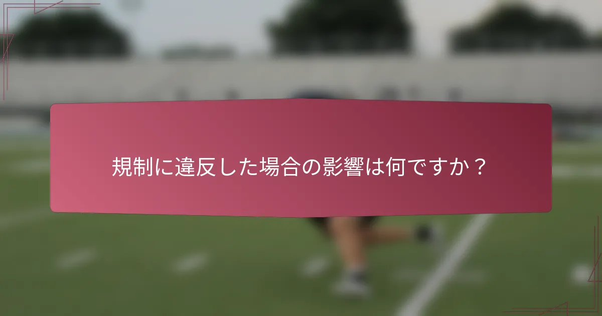 規制に違反した場合の影響は何ですか？