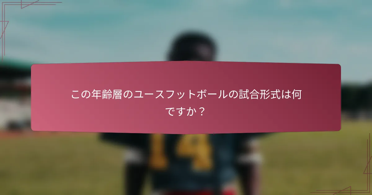 この年齢層のユースフットボールの試合形式は何ですか？